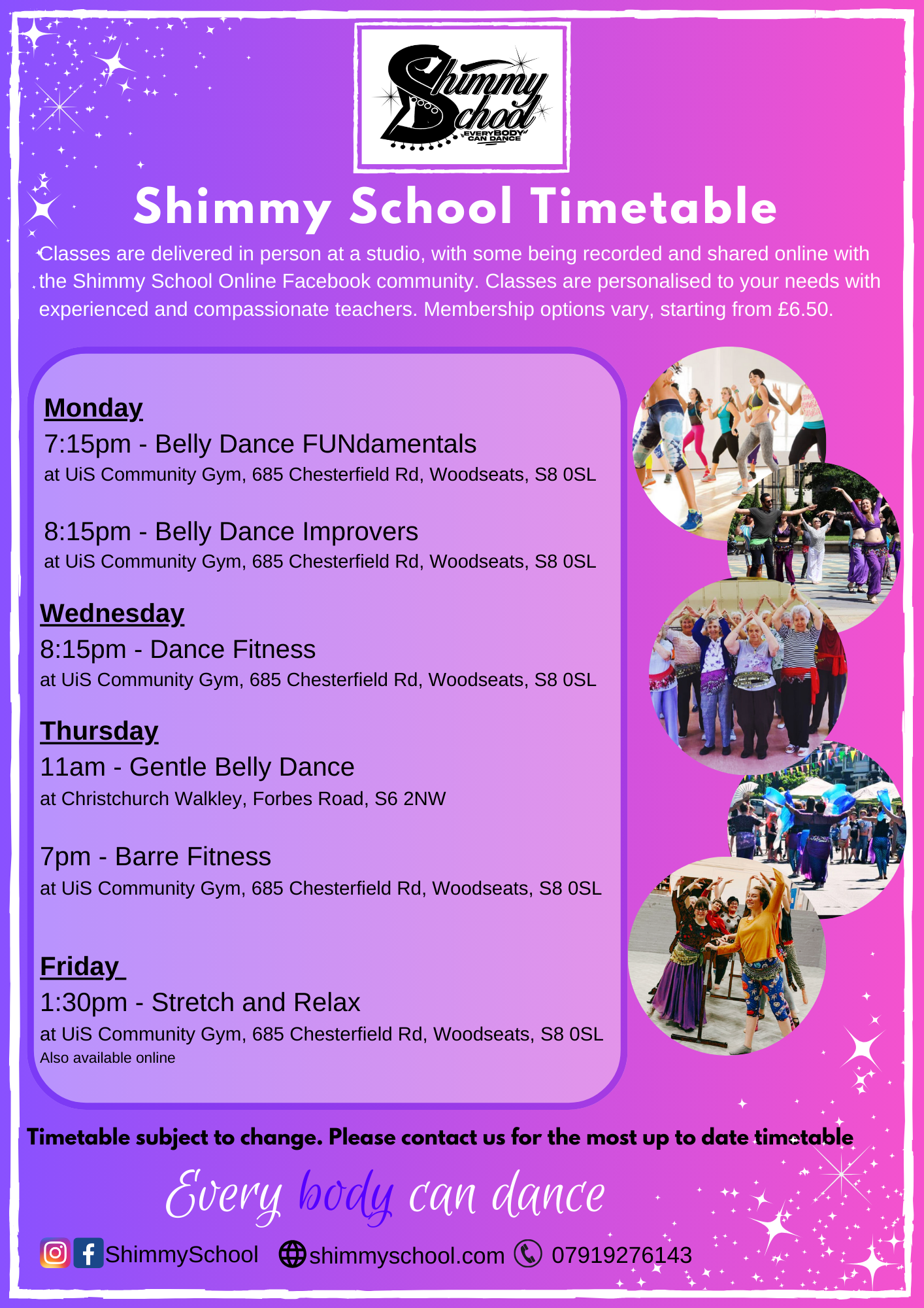 Belly dance and fitness classes sheffield